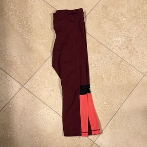 Zella Burgundy and Coral Leggings